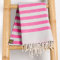 ANNA ANIQ Fouta Hamamtuch mit Frottee (eine Seite) - XXL Extra Groß 100x180 cm Strandtuch Saunatuch - 100% Baumwolle, Bade-Tuch, Picknick-Decke, Yoga, Pestemal, Strand-Handtuch (Neonpink)