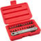 KAIFNT K451 Ultra Low Profile Screwdriver Bit Set with Mini Ratchet Wrench, 1/4-Inch Drive, 23-Piece