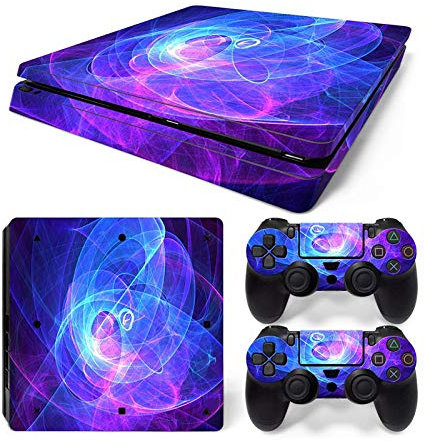 Mcbazel Pattern Series Vinyl Skin Sticker for PS4 Slim Controller & Console Protect Cover Decal Skin (Aura)