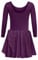 trudge Ballettkleid Mädchen Ballettkleidung Kinder Ballettanzug Langarm Tanzkleid Ballett Trikot Mit Rock Tütü Tanzbody Violett 130/3-4 Jahre