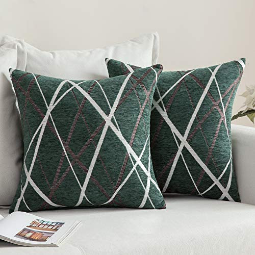 MIULEE Kissenbezug 40x40 cm Weicher Chenille Sofakissen Bezug mit Modernem Design Perfektes Dekokissen für Wohnzimmer