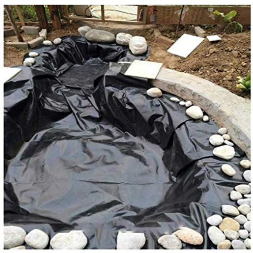 Teichfolie PVC 4 x 4m 4 x 5m Schwarz Teich Folie Gartenteichfolie Gartenteich Koiteich Bachlauf Plane Pond für Gartenteich Stärke, UV-Beständig, Reißfest Umweltfreundlic(Size:4x2M(13x7ft),Color:20S)