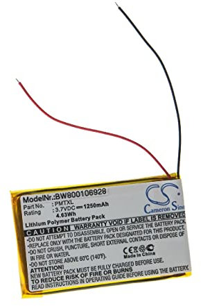 vhbw Akku Ersatz für Palm Tungsten TX für Handy Smartphone Telefon (1250mAh, 3,7V, Li-Polymer)