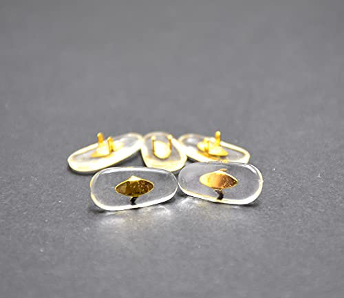 Nasenpads zum Anklipsen, transparent, kompatibel mit Ray-Ban RB Brillen (Gold)