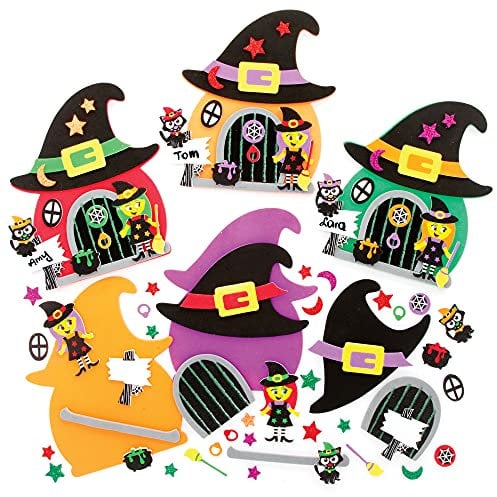 Baker Ross FE723 Hexentür-Sets, 4 Stück, Halloween Kunst und Handwerk für Kinder, eigenen Halloween-Dekoration gestalten, kreative Aktivitäten für Kinder zum Basteln und Ausstellen