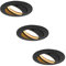HCFEI LED Einbaustrahler dimmbar schwarz schwenkbar 5W flach 230V Einbau-Spot Strahler Einbauspot 68mm Bohrloch, 120°Abstrahlwinkel, Warmweiß 3000K (3er Pack)