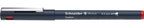 Schneider Pictus Fineliner Stift, 0,2 mm Linienbreite, Rot