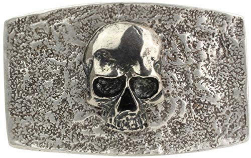 BELTINGER Gürtelschnalle Totenkopf 4,0 cm | Buckle Wechselschließe Gürtelschließe 40mm Massiv | Wechselgürtel bis 4cm | Altsilber