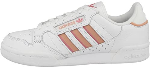 adidas Baskets basses Continental 80 Stripes pour femme, Chaussures blanches ton rose Ambient Blush H06589, 37 1/3 EU