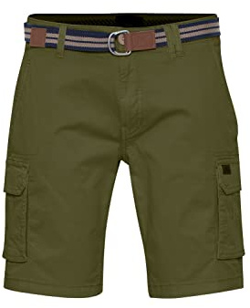 Blend 20715129 Herren Cargo Shorts Bermuda Kurze Hose mit Gürtel Cargo Taschen mit Stretch Regular Fit, Größe:2XL, Farbe:Cypress (180322)