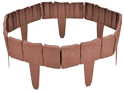 Bordure de jardin en pierre pavée décorative pour extérieur, bordure de pelouse, clôture murale, allée, palissade, bordure de plante pour parterre de fleurs, paysage d'herbe