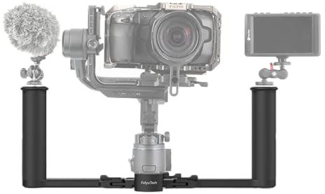 Agarre de doble mango con tornillo de 1/4 pulgadas, accesorio de agarre de extensión de monitor para estabilizador de cardán de cámara FeiyuTech SCORP Pro
