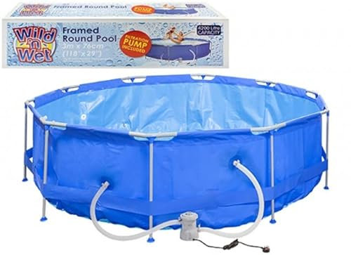 PMS- Piscine Ronde avec Pompe | Cadre de 3 m x 76 cm | 1 pièce. Accessoire, 103002, Bleu