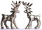 Wonder Care Weihnachts-Rentier-Figur, Heimdekorationen für Wohnzimmer, stehend, Weihnachts-Hirsch-Tischstatue, Miniatur in Gold und Silber, Rentier-Kollektion (silberfarben, 2 Stück)