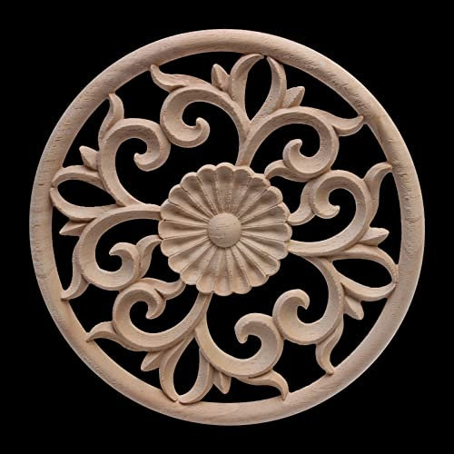 Ornamentale Antico Antico Legno Intagliato Figurine Decalcomania In Legno Applique In Legno Onlay Grande Lungo Ovale Finestra In Legno Mobili Armadio,B141,6