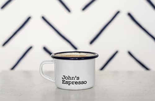 Personalised Espresso Cup - Engraved Enamel