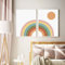 OTURRI Cartoon Regenbogen Poster Kunstdrucke Kinderzimmer Leinwand Wand Bilder Leinwand Bild Regenbogen Bilder Kinderzimmer Geburtstagsgeschenk Heimdekoration 40x60cmx2 ungerahmt