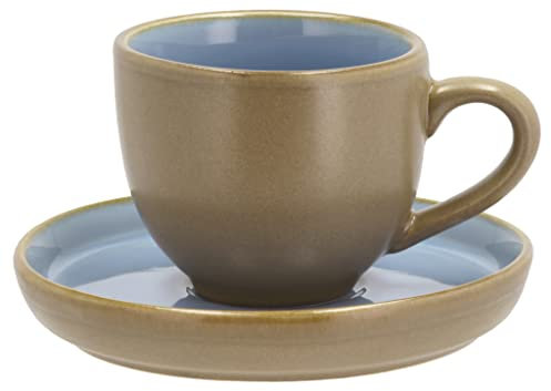 BITZ Wood Espressotasse mit Untertasse Dia 5,5 x 5 cm 7 cl Wood/Ocean