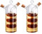 JYCRA 2-in-1 Öl- und Essigspender-Set, 2 Stück, transparent, doppellagig, Glas, Olivenölflasche, doppelter Ausgießer, Flasche für Küche, C