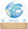 GRAVURZEILE Personalisiertes Kinder Nachtlicht - Mond Design - LED Nachttischlampe für das Kinderzimmer - Personalisierte Geschenke für Kinder & Babys - Geschenk zur Geburt - Babygeschenk - Delfin