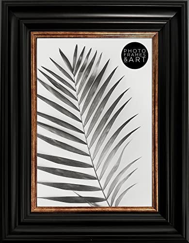 pf+a REAL GLASS Vintage Black Frame For A5 Photo - Black & Copper Gold A5(14.8x21cm) Picture Frame