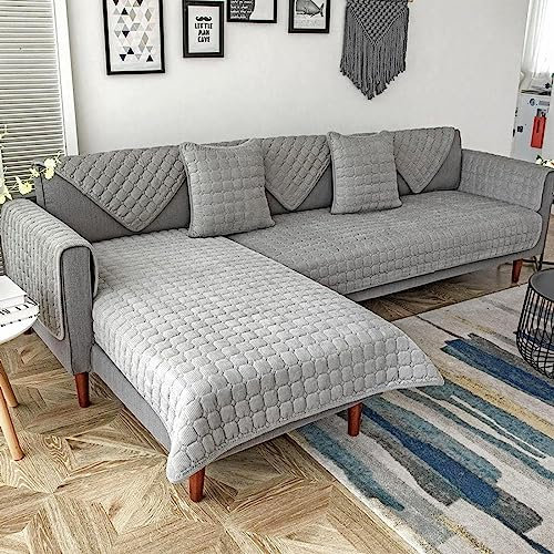 uyeoco Samt-Sofabezug Ecksofa l Form Sofa Überzug Couchbezug Sofa/Couch Wurfdecke Eckcouch 3/2 Sitzer Sofaschutz Schonbezug Sofaschoner Sofabezüge rutschfest Hund Katze (Color : #11, Size : 90x160cm)