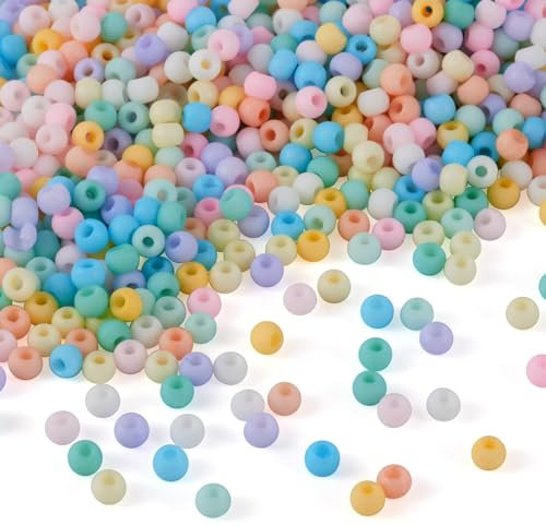 Craftdady Lot de 1 600 perles de rocaille en verre tchèque givré de 4 mm, 10 couleurs pour femmes et filles, loisirs créatifs, fabrication de bijoux