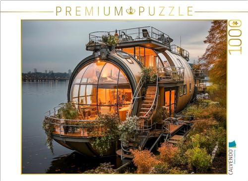 CALVENDO Puzzle Hausboote | 1000 Teile Lege-Größe 64 x 48 cm Foto-Puzzle für glückliche Stunden