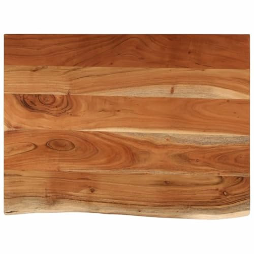 vidaXL Waschtischplatte, Rechteckig Arbeitsplatte mit Naturkante, Waschtischkonsole Tischplatte für Badezimmer, Holzplatte Platte Badmöbel, 80x60x2,5cm Massivholz Akazie