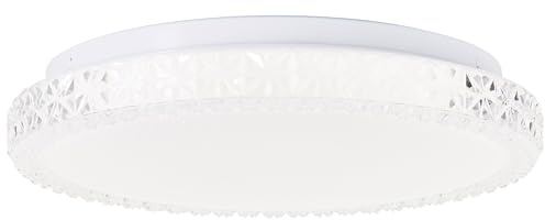 Brilliant Lampe Dasie LED Deckenleuchte 29,5cm weiß Metall/Glas weiß 12 W LED integriert | Deckenlampe mit neutralweißer Beleuchtung, 12 W, 1600 lm, 4000 K, inklusive Leuchtmittel