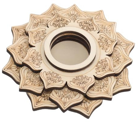 DECHOUS 2st Basis Aus Kristallkugel Tischdekoration Kugel Stehen Kreative Kristallkugelbasis Kristallkugel-gitterbrett Kristallkugelhalter Regal Holz Kristallständer Lotus