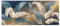 Lupia - Quadro Moderno Stampa su Tela Canvas World 52x122 cm Leaves White Blue, Foglie Blu e Oro, per Soggiorno, capezzale Camera da Letto, Ufficio