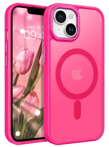 GaoBao für iPhone 13 Hülle, Handyhülle iPhone 13 [Kompatibel mit MagSafe] Durchscheinende Matte Magnetische Stoßfeste Anti-Fingerabdruck Schutzhülle Handyhülle für 6.1 Case, Rose Rot