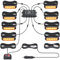 Justech 8pcs 6LED Feu d'Avertissement Clignotant Avant Stroboscopique 30 Modes IP65 Étanche Radar pour Urgence 12/24V Réparation Camion Voiture Ambre