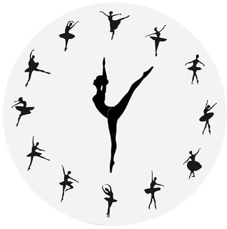 MagiDeal Ballerina-Wanduhr, Ballett, tanzendes Mädchen, Wanduhr, Moderne Mode, Wandkunst, Uhr zum Aufhängen für Büro, Esszimmer, Innenbereich