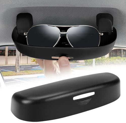 A3 Q5 Brillenhalter, Kompatibel mit Audi A3 Q5 Q3 A4L A5 A6 B8 Q3 Q5 Q7 S3, Sonnenbrillenhalter Auto, Brillenetui, Ersatz für Audi Zubehör Brillenetui, Schwarz