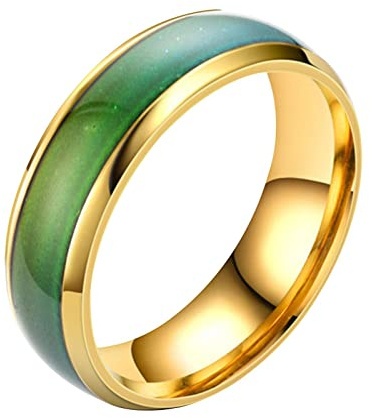 Generisch Edelstahl Regenbogen - EDELSTAHLRING, Stimmungsring Aus Edelstahl, Temperatur-Farbwechsel, Für Paare, Partys, Geburtstage, Jahrestage, Verlobung, Hochzeit