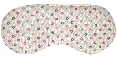 Coussin bio pour les yeux, tissu biologique pois multicolore avec euphraise bio et graines de lin bio, pour la relaxation, pour rafraîchir, à réchauffer ou encore pour le yoga