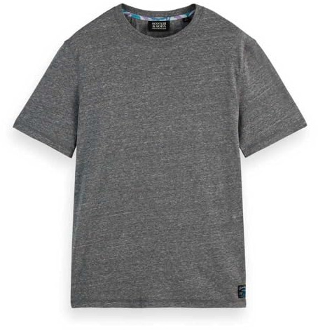 Scotch & Soda Regular fit Melange T-Shirt Herren T-Shirt, Washed Black Melange, XL