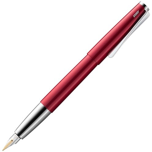 Lamy studio pianored - Fountain Pen in elegant metal body - 14 ct. gold nib, partially platinum-plated & in nib size OM - incl T 10 blue ink cartridge
