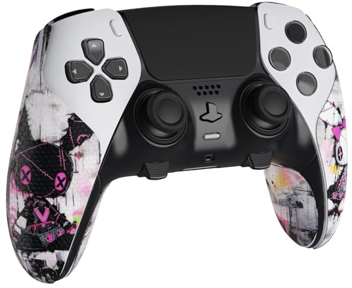 playvital Grip Sticker für ps5 Edge Wireless Controller Anti-Rutsche Schweißabsorbierende Professionale Gummipads Griffpolster Aufkleber Skin für ps5 Edge Controller(Lieblicher punkiger Hase)