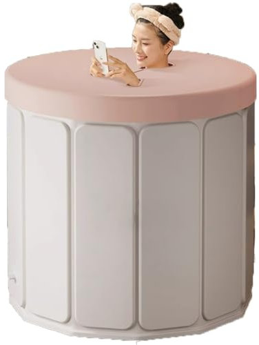 Badewanne, tragbare faltbare Badewanne, Eisbadewanne mit Abdeckung, freistehende faltbare Badewanne, Erwachsenen-Whirlpool, Badezimmer, freistehende Badewannen (grau)