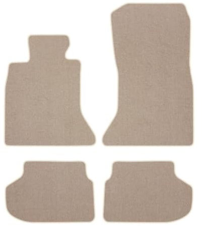 Premium Velourmattenset für BMW 5 F10 sDrive Bj. 2013-2017 PREM BEIGE Befestigungen Veloursfussmatten Automatten Passform Neu