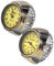 VALICLUD 2St Ringuhr damenarmbanduhr ladies watch replicas watches männer uhr gold watch Sternzeichen Uhren silberne Uhr modische Uhren Mode-Fingeruhren Retro-Fingeruhr Metall Golden