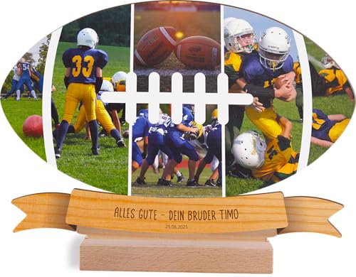 Personalisiertes Football Geschenk - Fotomosaik Holzbild für Kinder zum Geburtstag