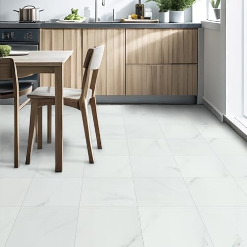 Floor Tiles Self Adhesive, Vinyl Flooring Peel and Stick Floor Tiles Waterproof for Kitchen Living Room and Bathroom DIY Flooring 30x30cm 24pcs(2.16㎡)