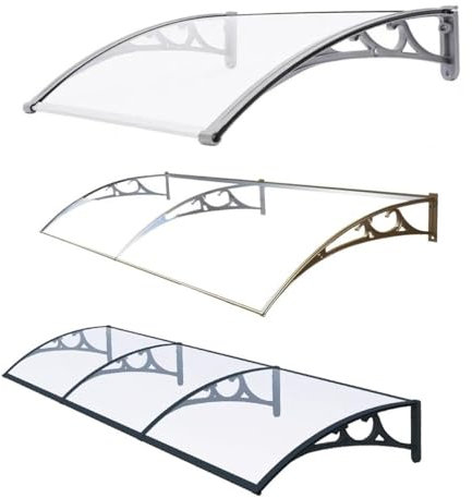 Terrasse Toit Abri Banne Protection Auvent Porte D'entrée Auvent De Porte D'entrée en Aluminium Auvent Marquise D'Entrée De Bloc UV Porte D'entrée Patio Extérieur(Blanc,100x240cm)
