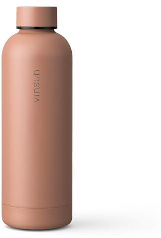 Vinsun Borraccia Termica 500ml - Acciaio Inox, senza Perdite, senza BPA, Doppia Parete - Bottiglia Termica per Sport, Scuola, Bicicletta, Università