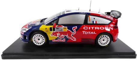 alles-meine.de GmbH Citroen C4 WRC Loeb Elena Rallye Deutschland 2008 mit Sockel und Vitrine 1/24 Modell Auto mit individiuellem Wunschkennzeichen