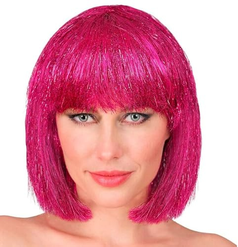 NEU Damen-Perücke Glitzer-Bob, pink
